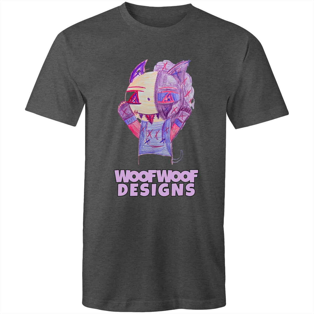 Purple Sun artwork by Sikiraa on men’s as colour staple t-shirt, Asphalt Marle