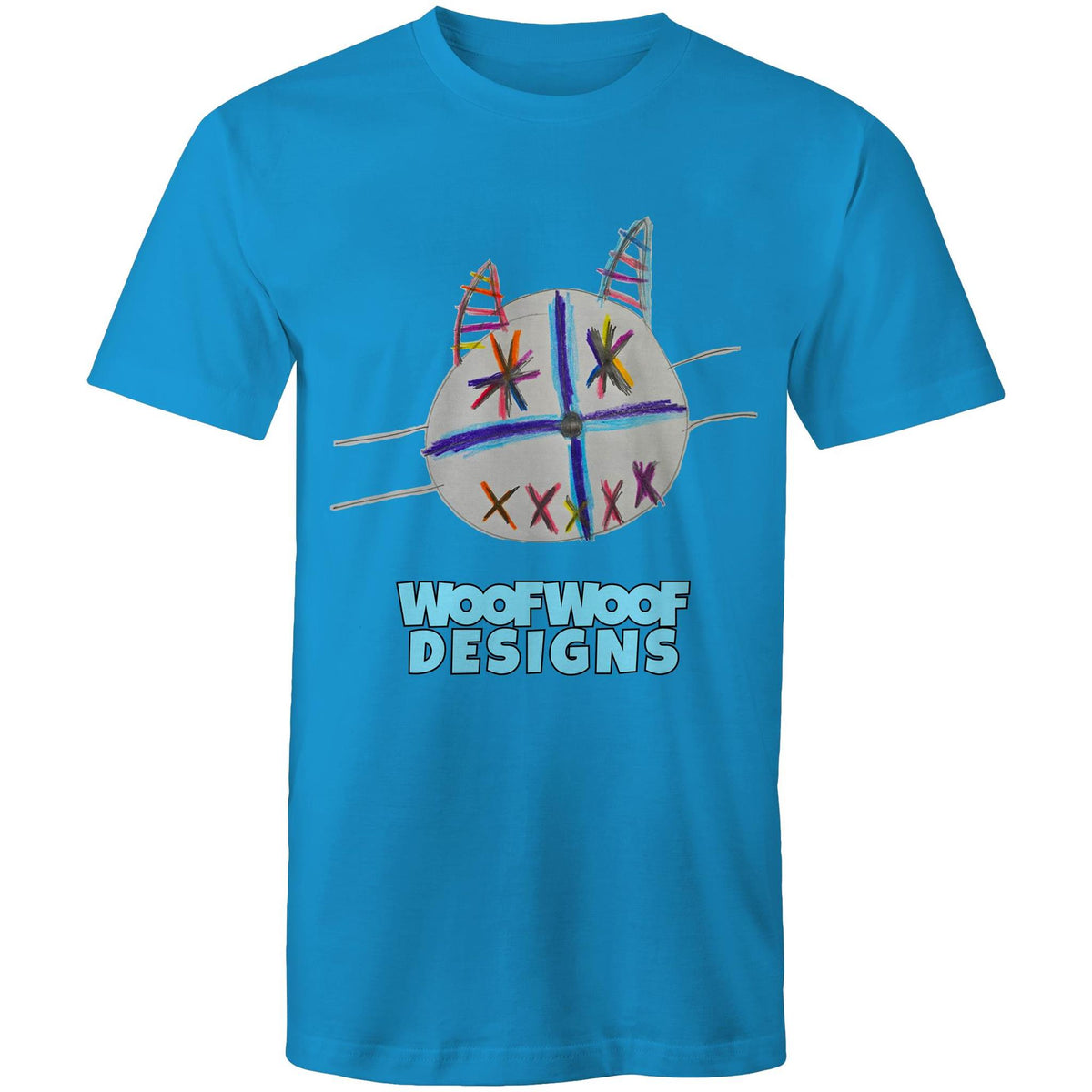 Fireworks artwork by Sikiraa on men’s as colour staple t-shirt, Arctic Blue