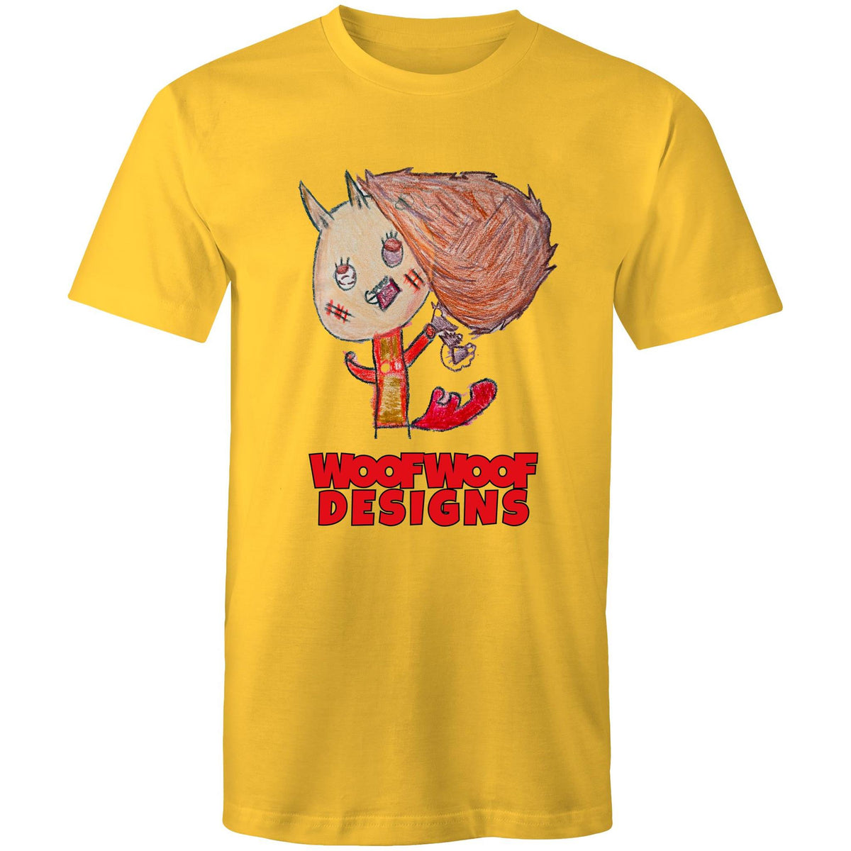 Mumma Cra artwork by Sikiraa on men’s as colour staple t-shirt, Yellow