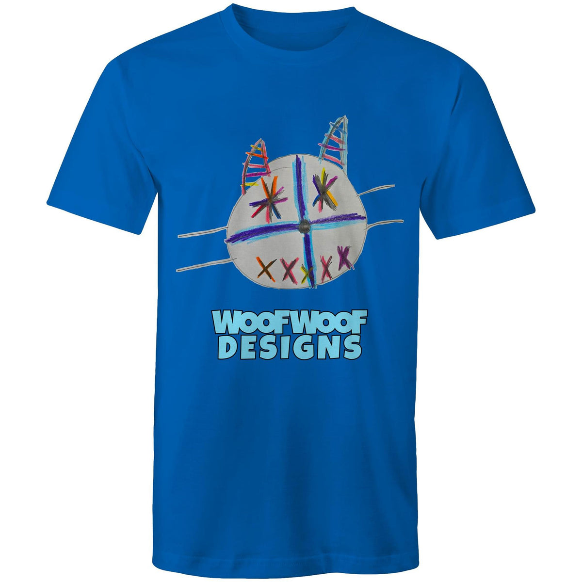 Fireworks artwork by Sikiraa on men’s as colour staple t-shirt, Bright Royal