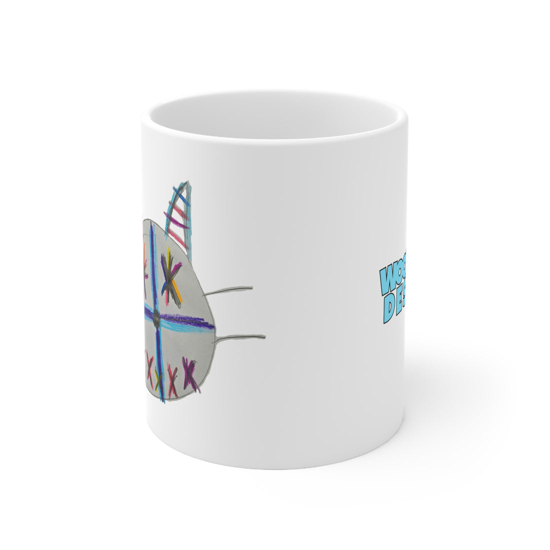 Fireworks Woof Woof artwork by Sikiraa on ceramic mug