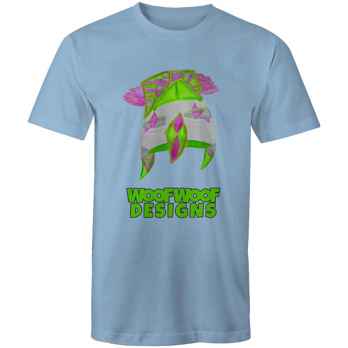 Shock Blast artwork by Sikiraa on men’s as colour staple t-shirt, Carolina Blue