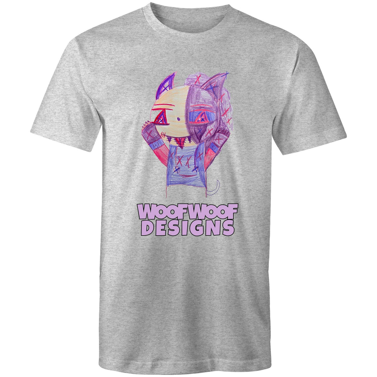 Purple Sun artwork by Sikiraa on men’s as colour staple t-shirt, Grey Marle