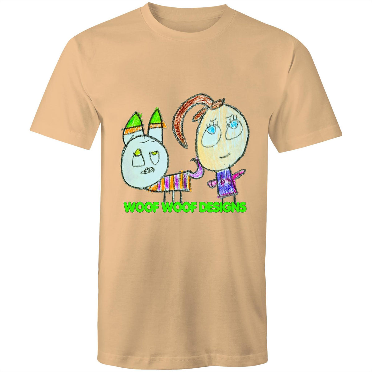 Caddy & Jade artwork by Sikiraa on men’s as colour staple t-shirt, Tan