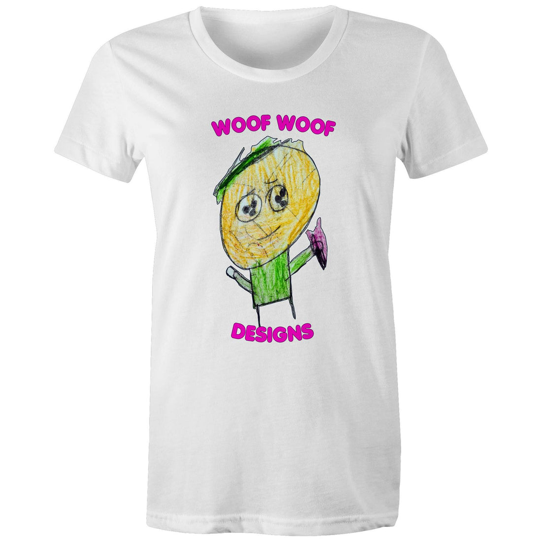 Splosy artwork by Sikiraa on women’s as colour maple tee, White