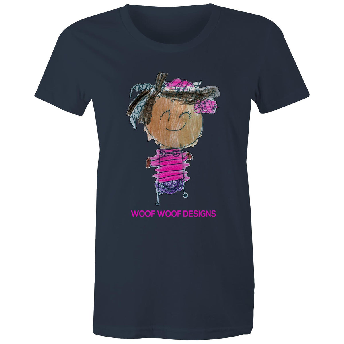 Party Siki artwork by Sikiraa on women’s as colour maple tee, Navy