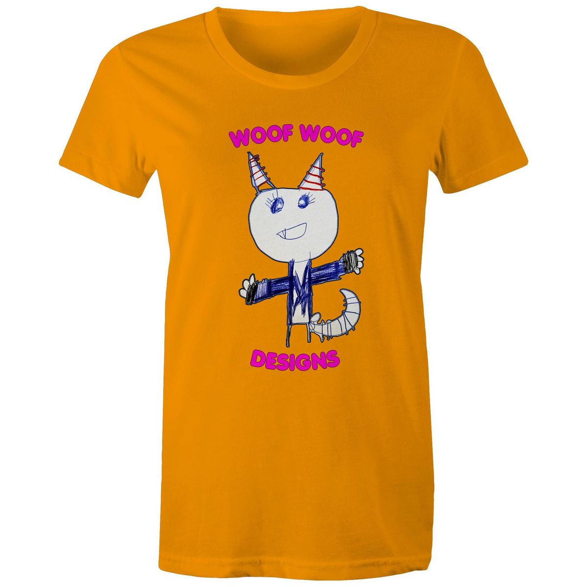 Knowy artwork by Sikiraa on women’s as colour maple tee, Orange