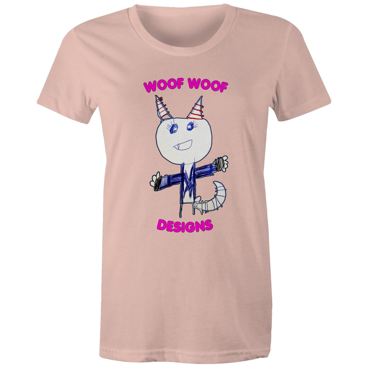 Knowy artwork by Sikiraa on women’s as colour maple tee, Pale Pink
