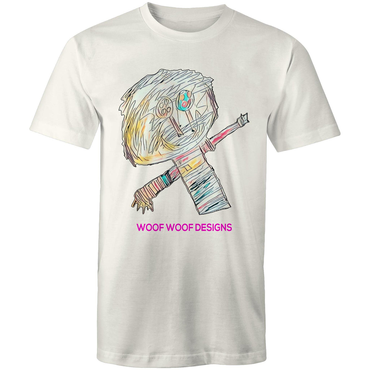 Stitchy artwork by Sikiraa on men’s as colour staple t-shirt, Natural