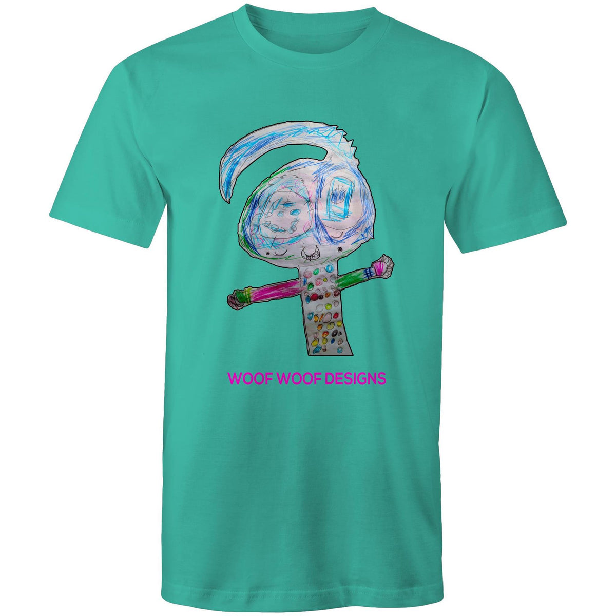 Spotty artwork by Sikiraa on men’s as colour staple t-shirt, Teal