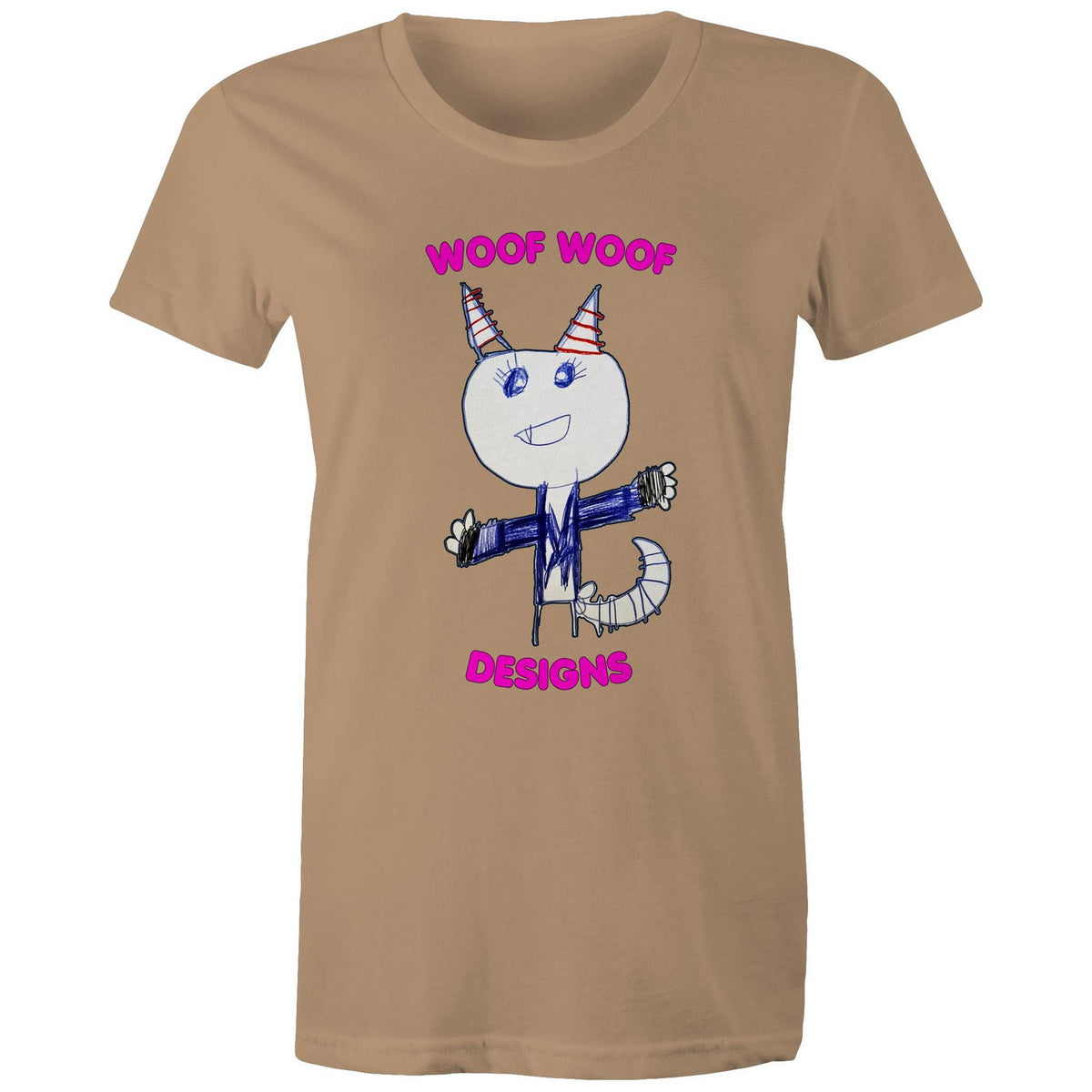 Knowy artwork by Sikiraa on women’s as colour maple tee, Tan