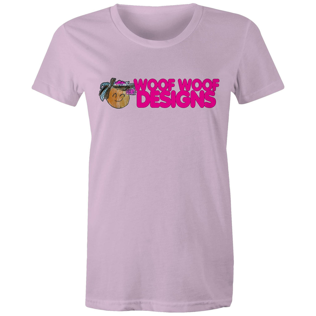 Siki Woof artwork by Sikiraa on women’s as colour maple tee, Lavender