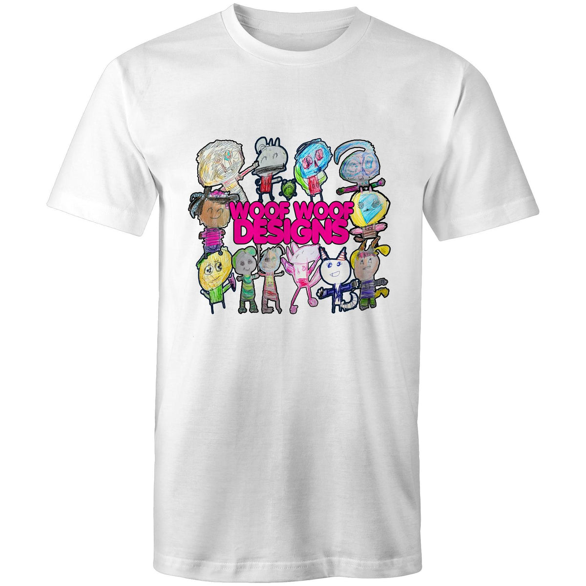 Woof Fam artwork by Sikiraa on men’s as colour staple t-shirt, White