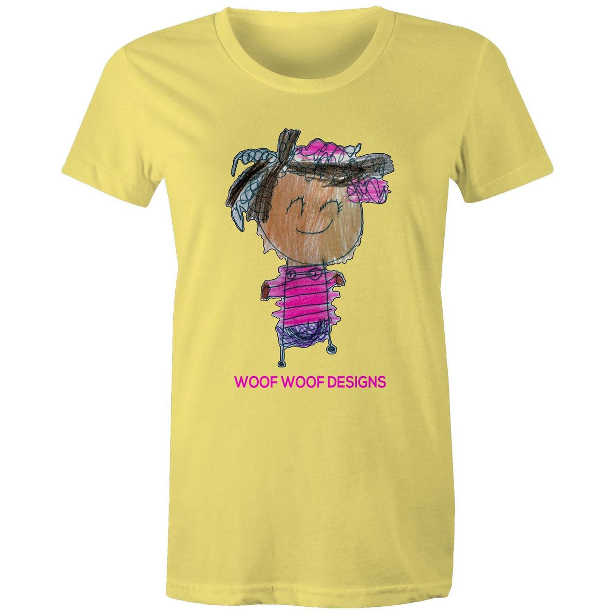Party Siki artwork by Sikiraa on women’s as colour maple tee, Yellow