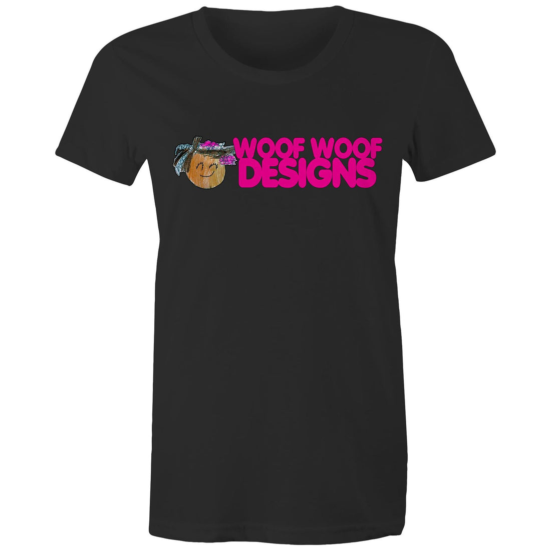 Siki Woof artwork by Sikiraa on women’s as colour maple tee, Black