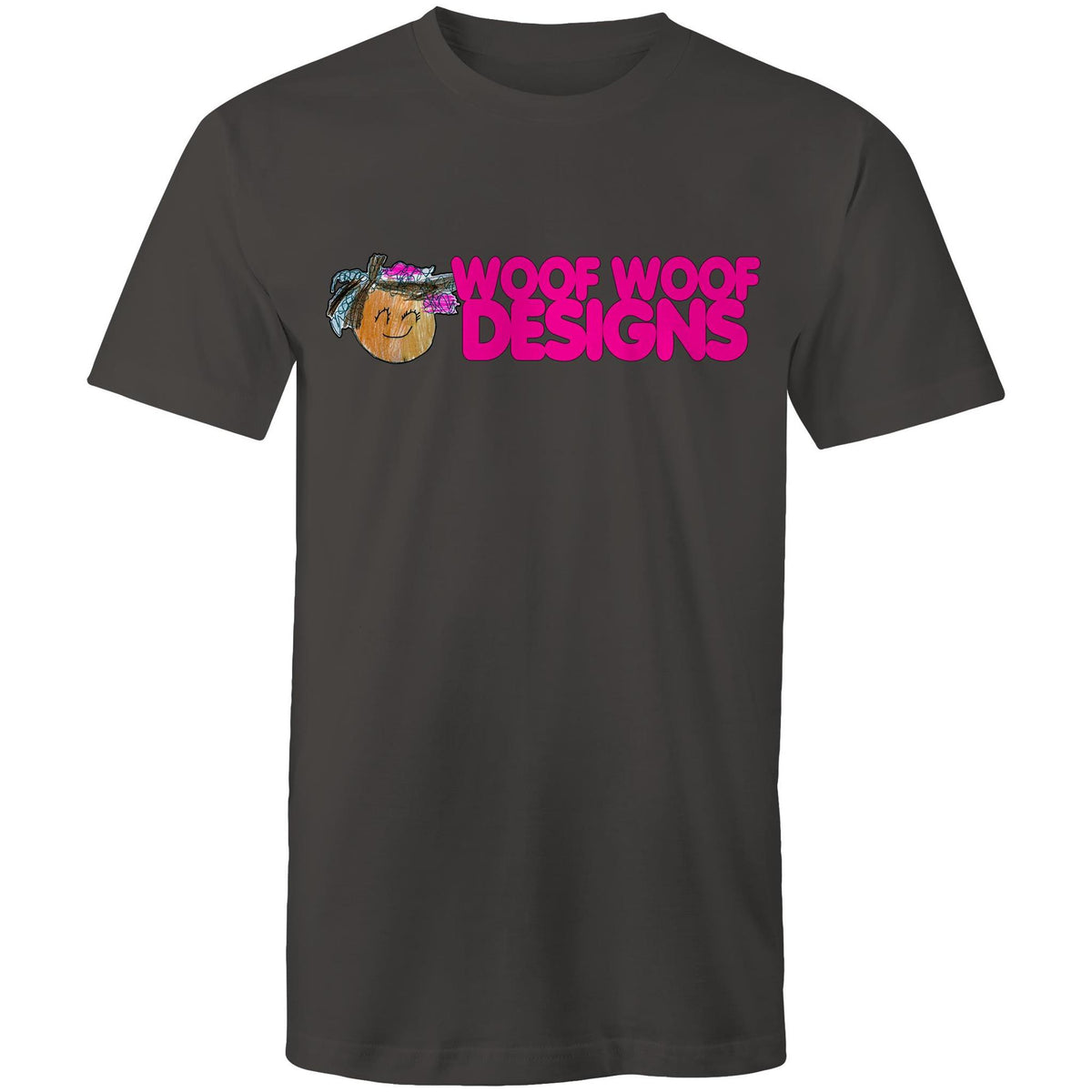 Siki Woof artwork by Sikiraa on men’s as colour staple t-shirt, Charcoal