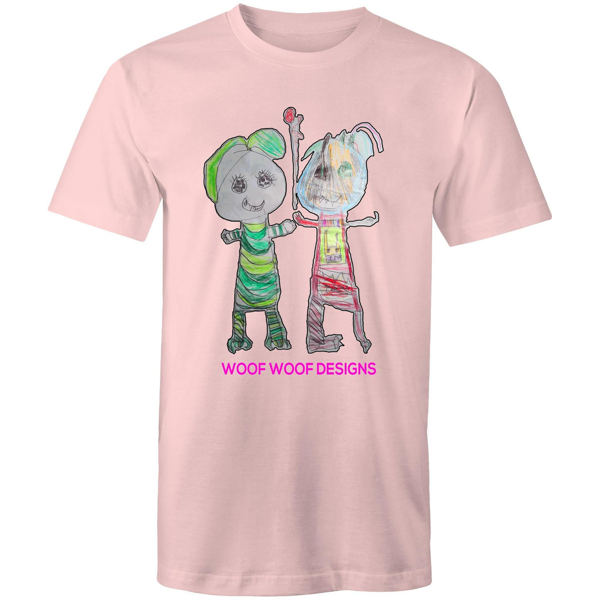 Narni & Robo artwork by Sikiraa on men’s as colour staple t-shirt, Pink