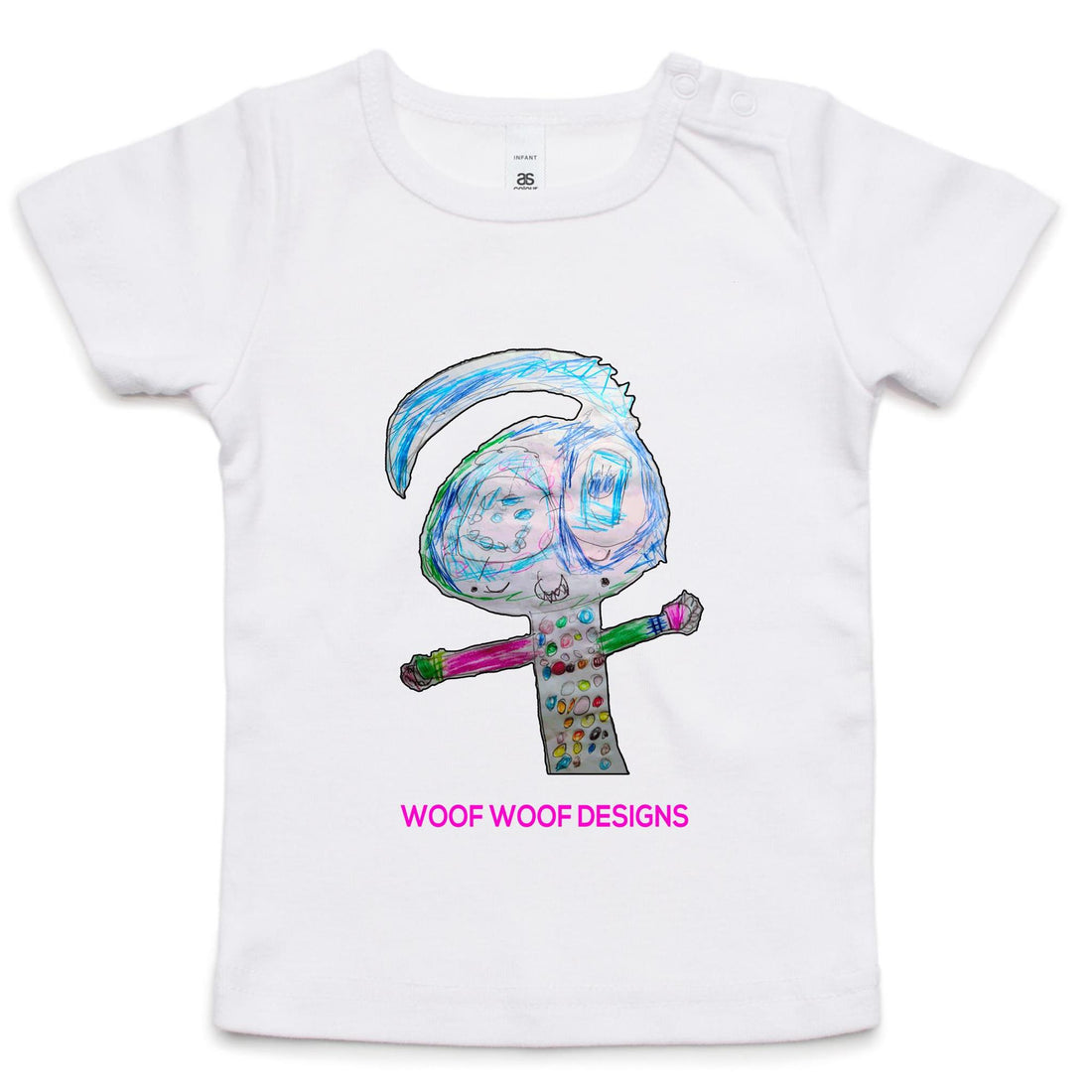 Spotty artwork by Sikiraa on as colour infant wee tee, White