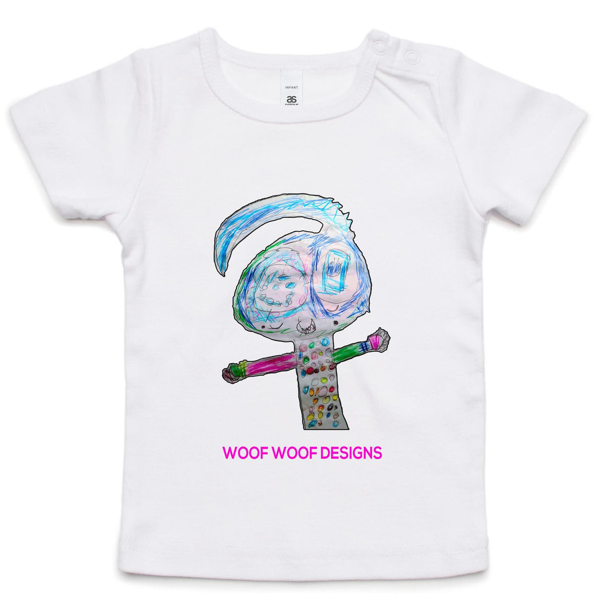 Spotty artwork by Sikiraa on as colour infant wee tee, White
