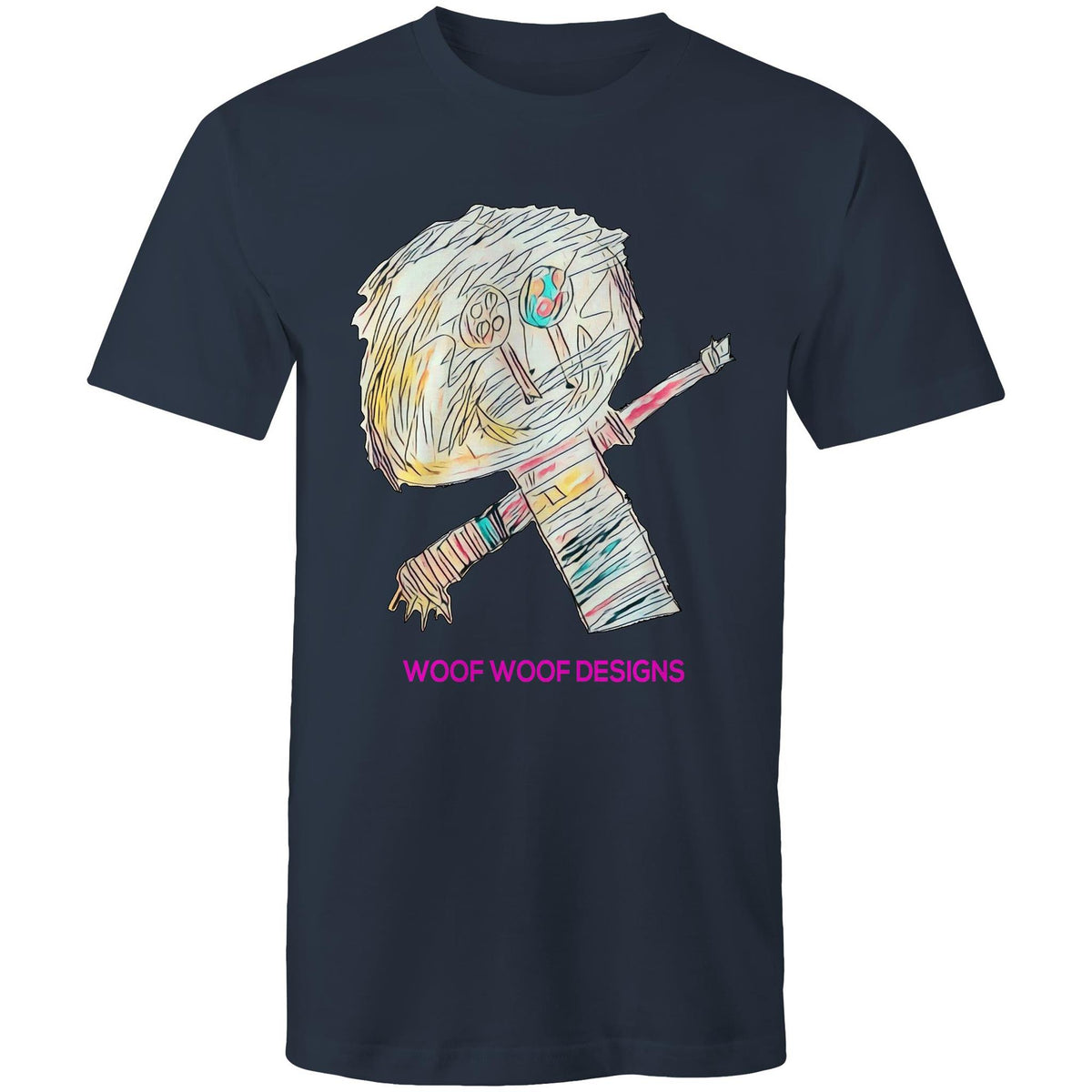 Stitchy artwork by Sikiraa on men’s as colour staple t-shirt, Navy