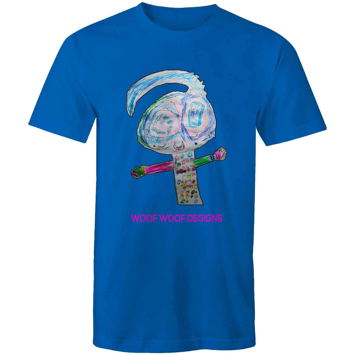 Spotty artwork by Sikiraa on men’s as colour staple t-shirt, Bright Royal