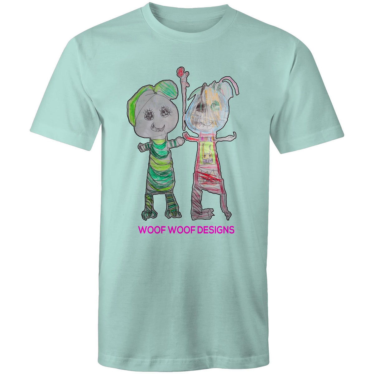 Narni & Robo artwork by Sikiraa on men’s as colour staple t-shirt, Aqua