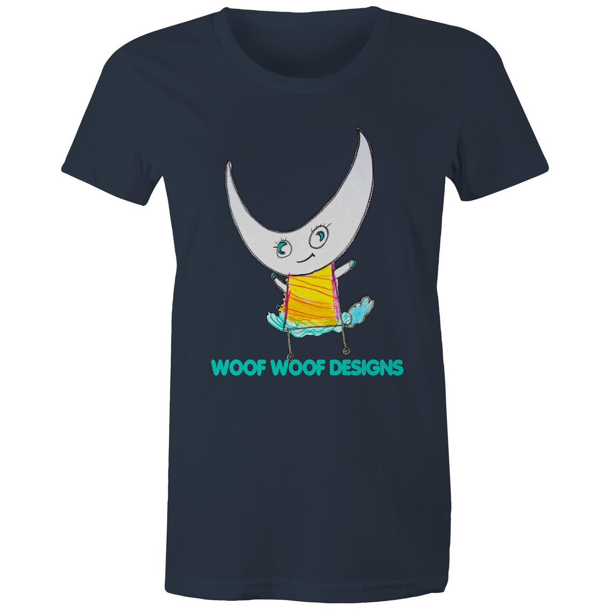 Swedee artwork by Sikiraa on women’s as colour maple tee, Navy