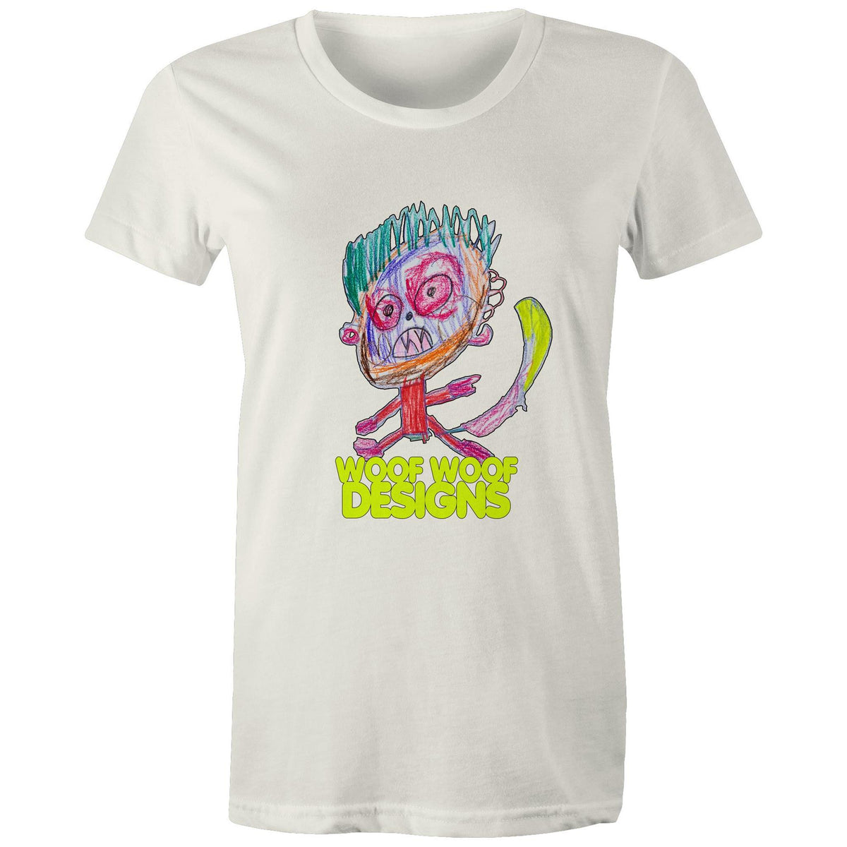 Monstro artwork by Sikiraa on women’s as colour maple tee, Natural