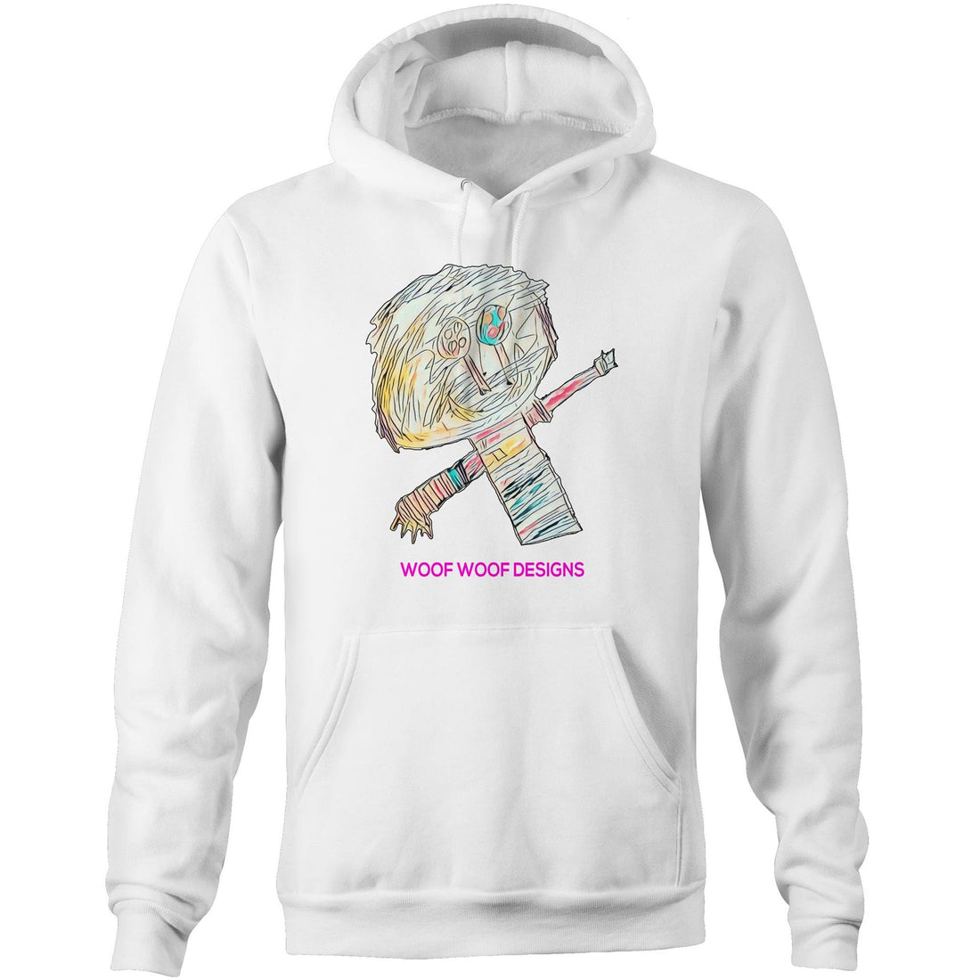 Stitchy artwork by Sikiraa on as colour stencil hoodie, White