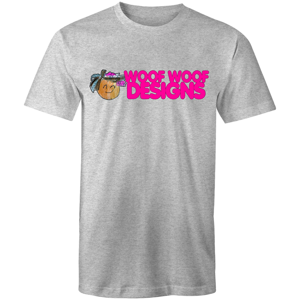 Siki Woof artwork by Sikiraa on men’s as colour staple t-shirt, Grey Marle