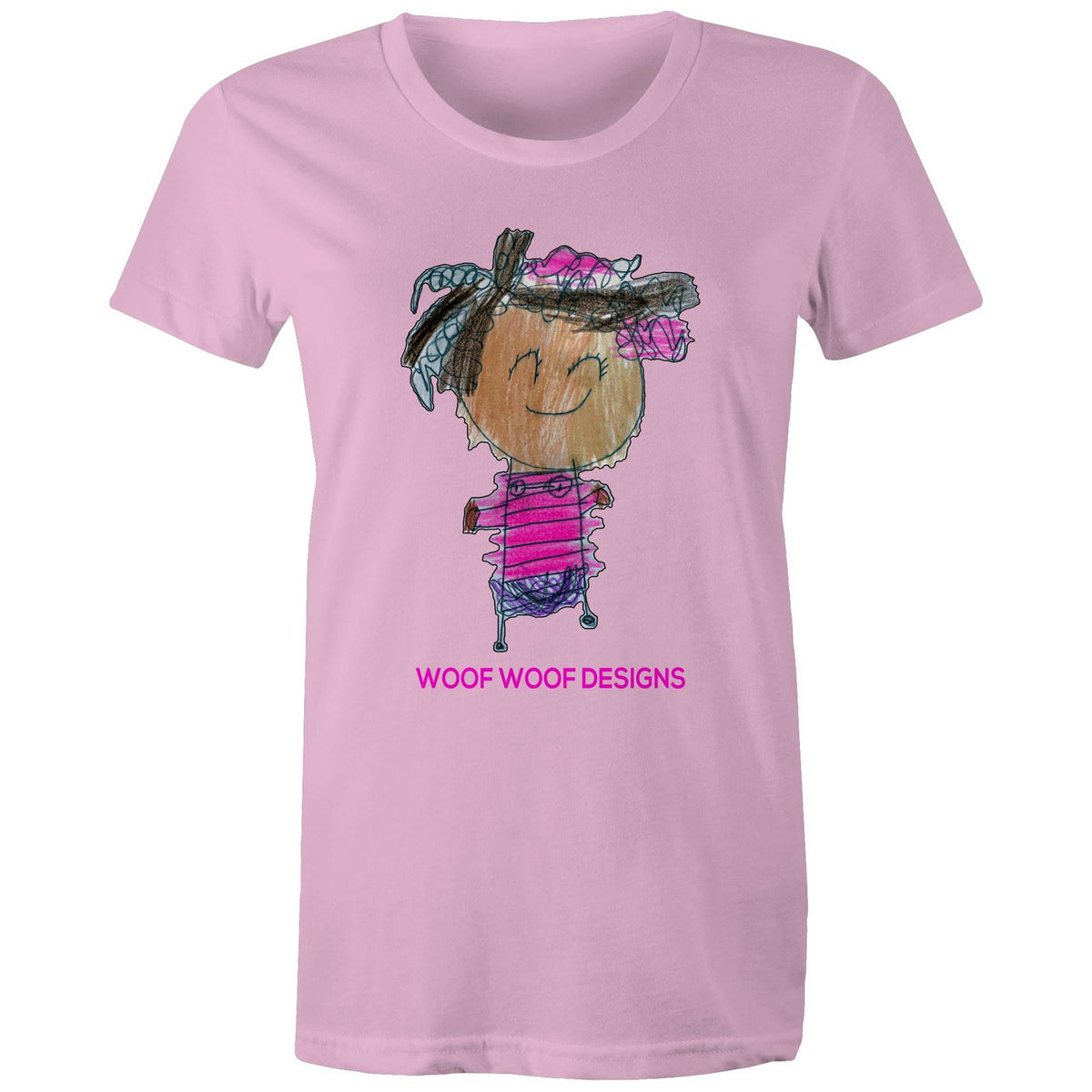 Party Siki artwork by Sikiraa on women’s as colour maple tee, Pink
