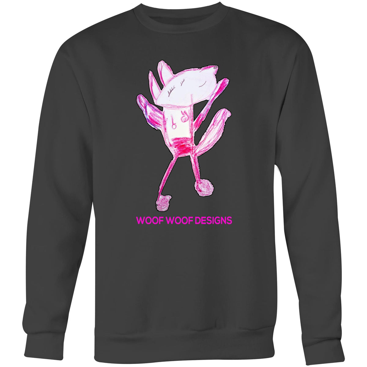 Woof Woof artwork by Sikiraa on as colour united sweatshirt, Coal
