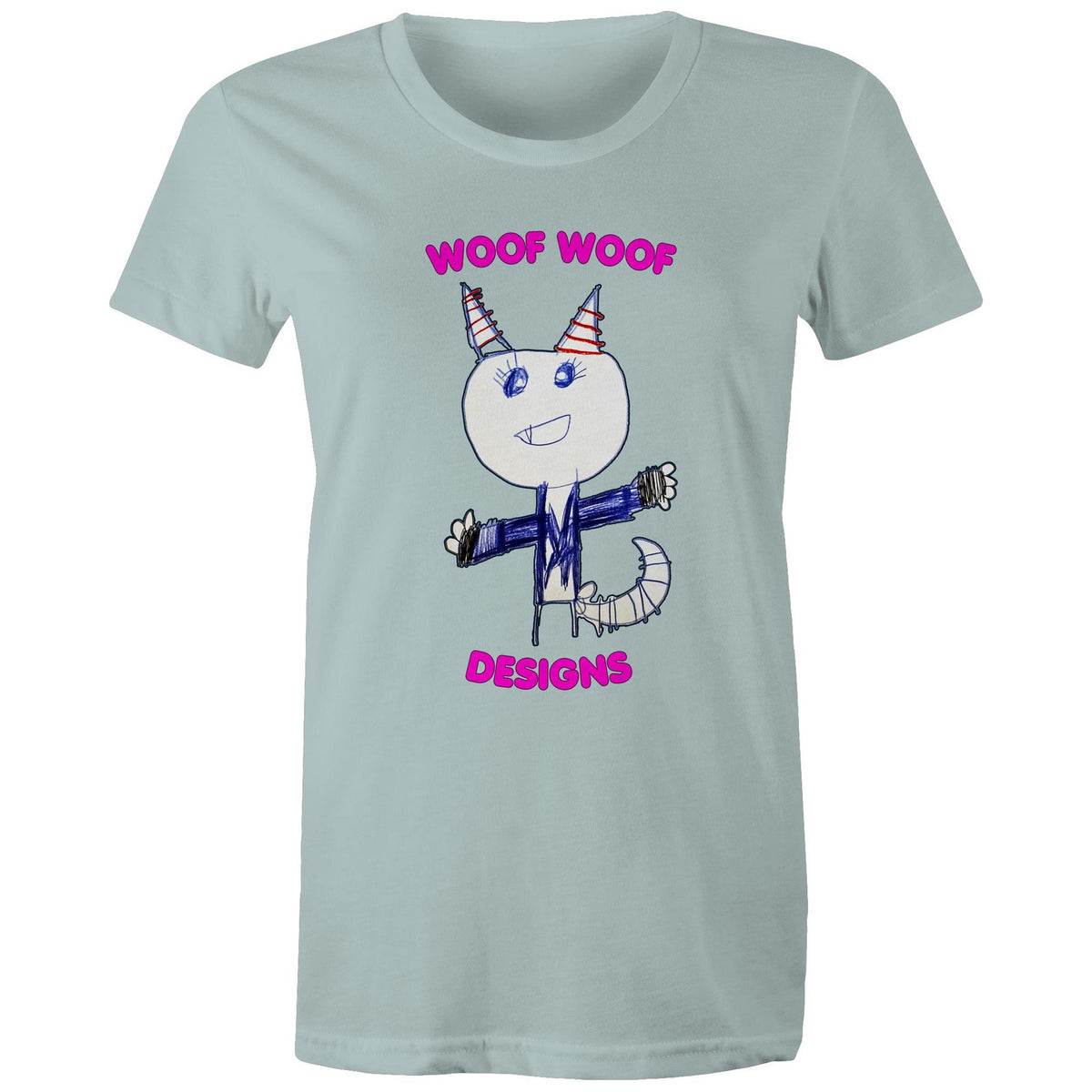 Knowy artwork by Sikiraa on women’s as colour maple tee, Pale Blue