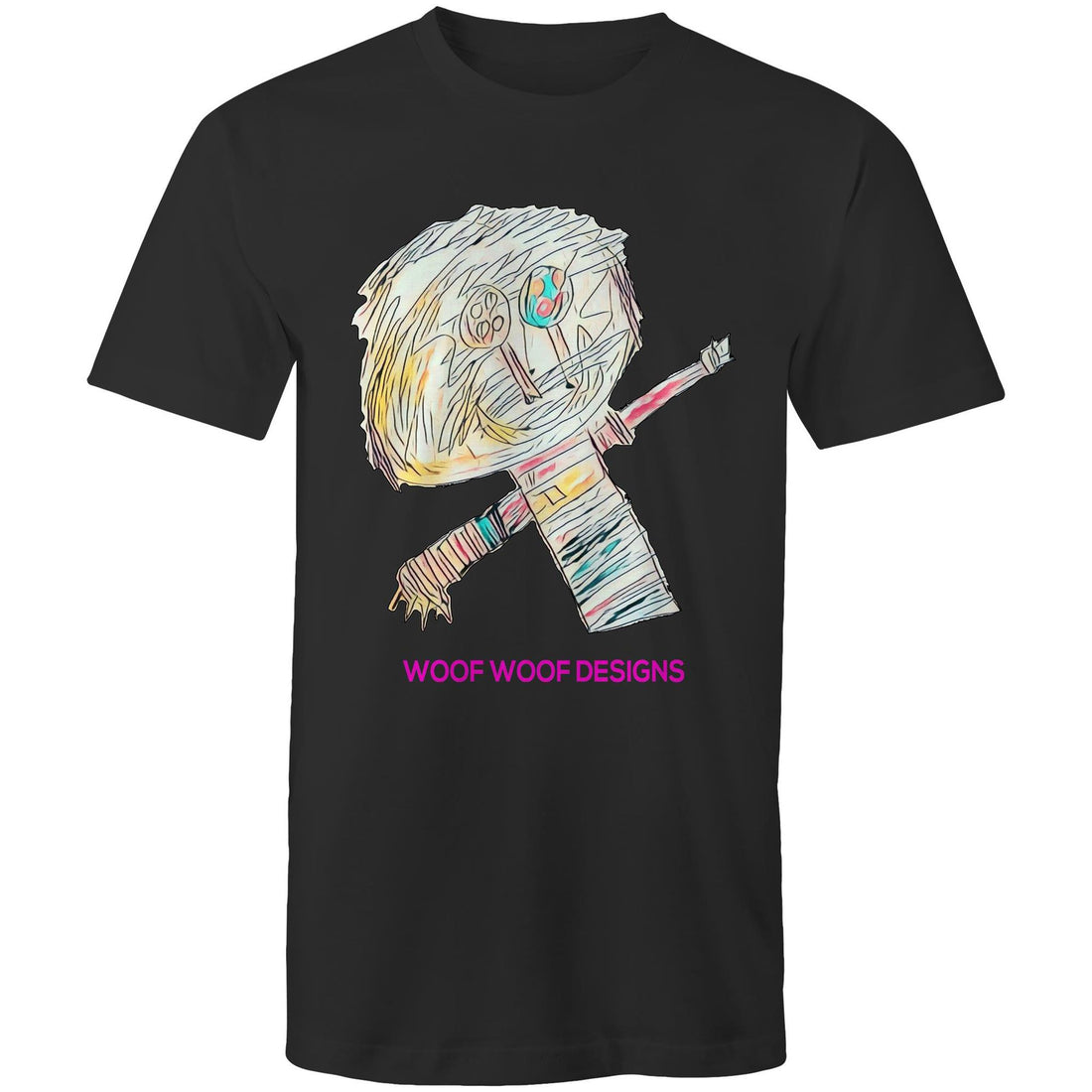 Stitchy artwork by Sikiraa on men’s as colour staple t-shirt, Black