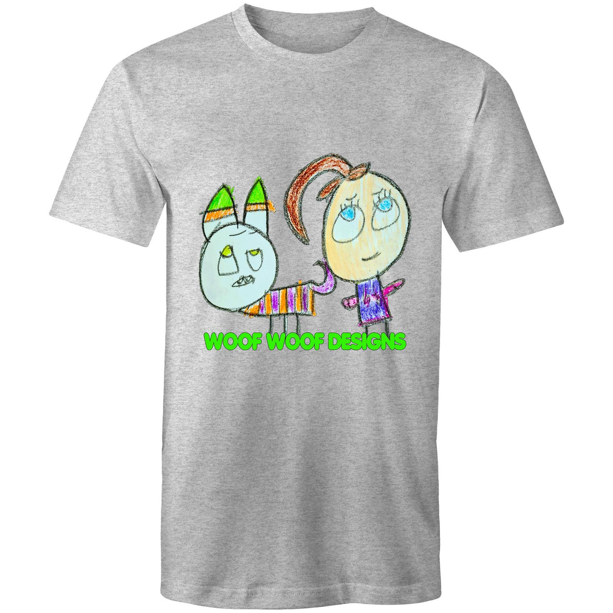 Caddy & Jade artwork by Sikiraa on men’s as colour staple t-shirt, Grey Marle