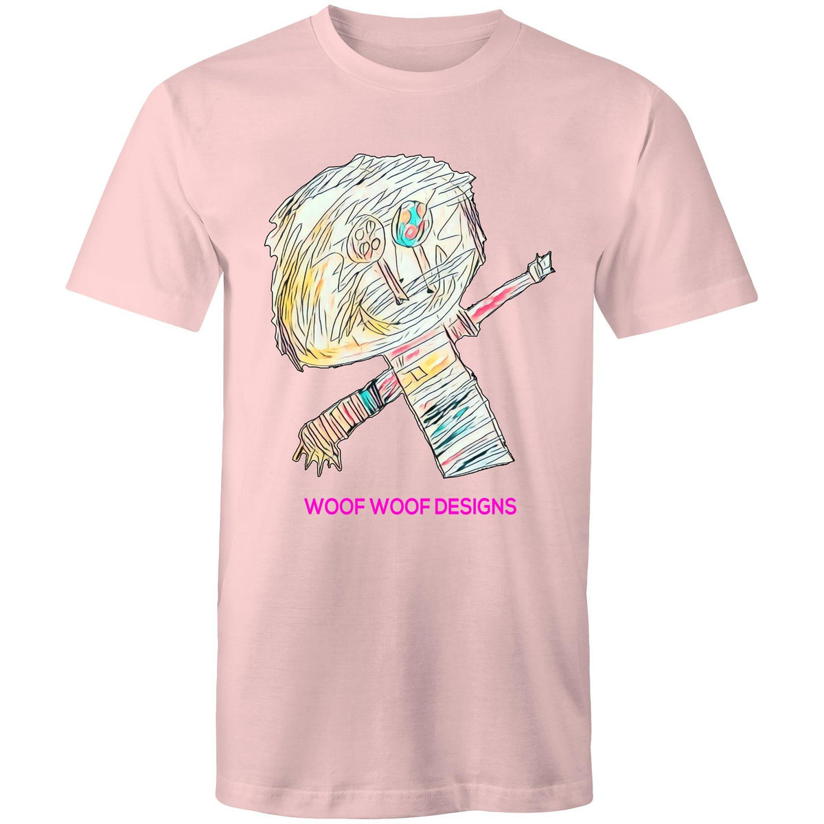 Stitchy artwork by Sikiraa on men’s as colour staple t-shirt, Pink