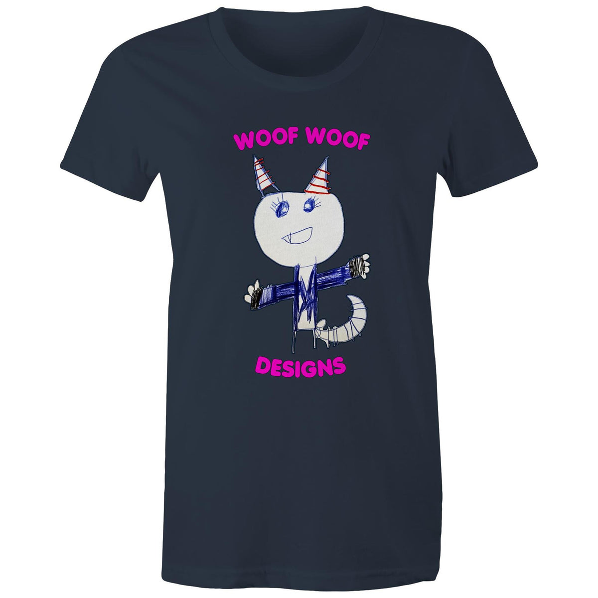 Knowy artwork by Sikiraa on women’s as colour maple tee, Navy