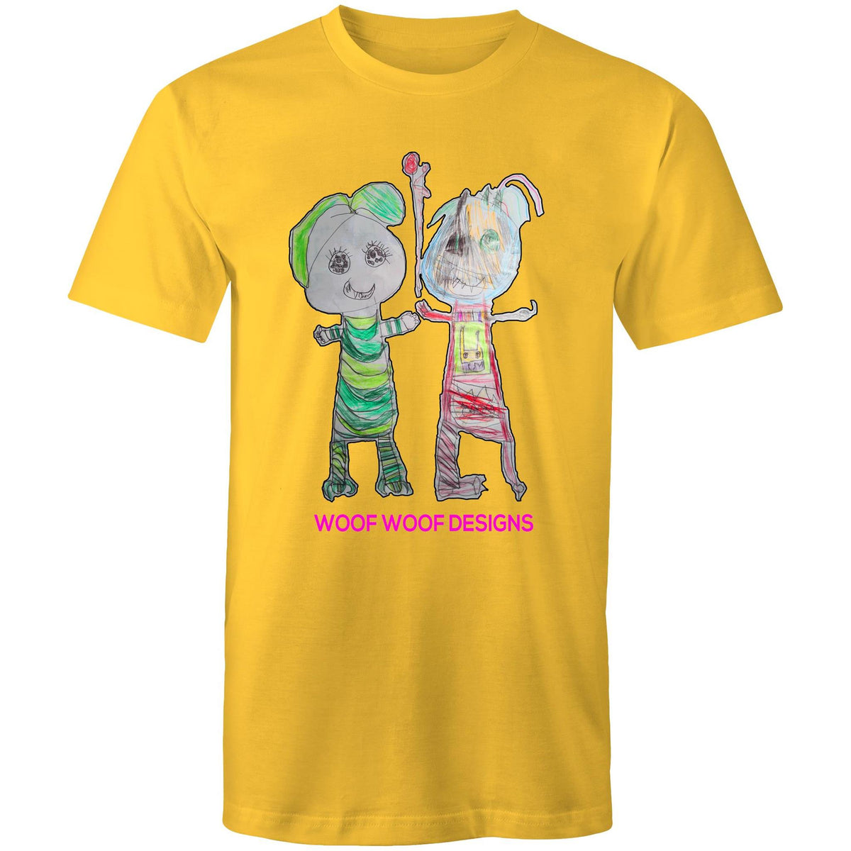 Narni & Robo artwork by Sikiraa on men’s as colour staple t-shirt, Yellow