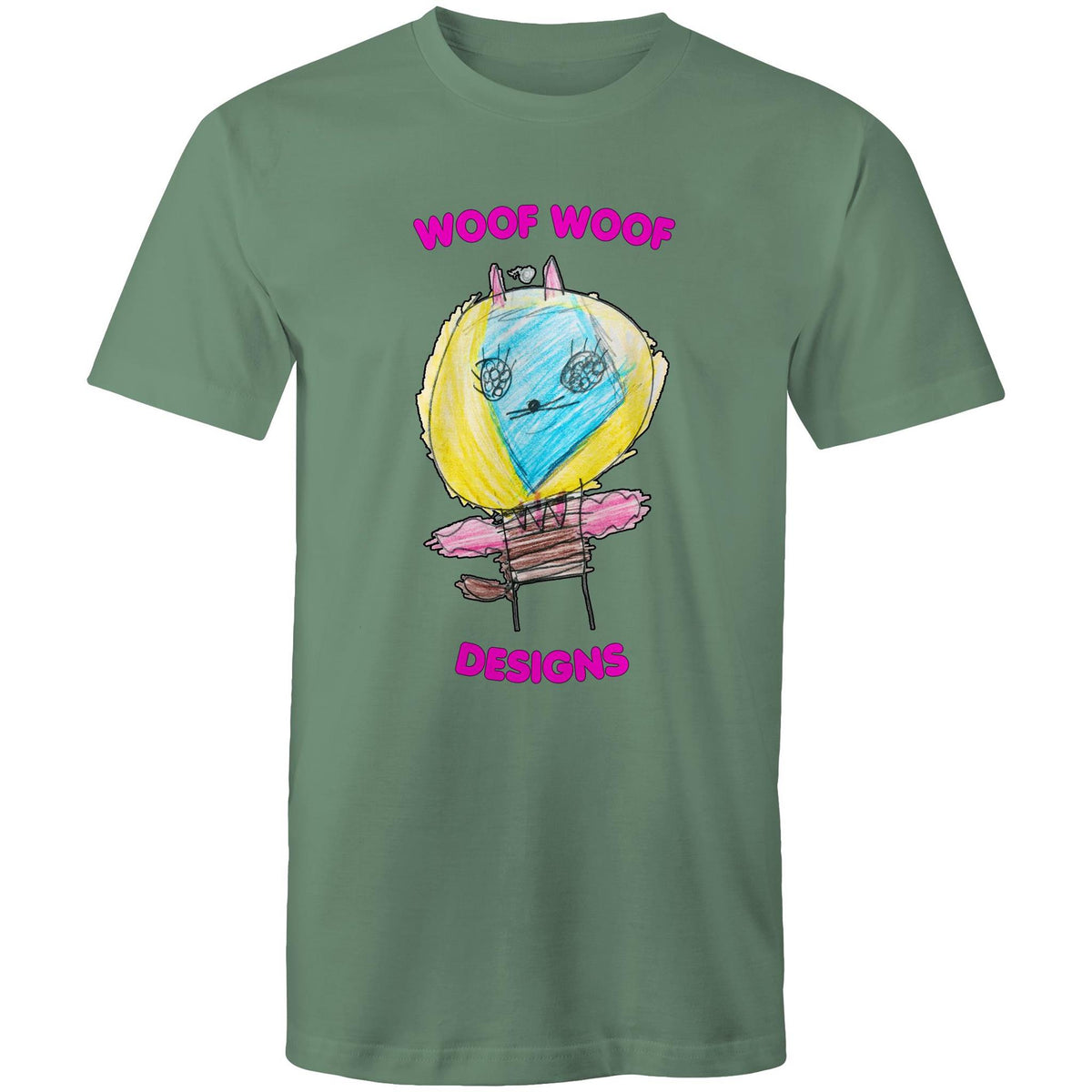 Space Ranger Cat artwork by Sikiraa on men’s as colour staple t-shirt, Sage