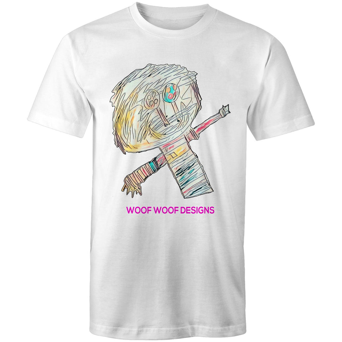 Stitchy artwork by Sikiraa on men’s as colour staple t-shirt, White