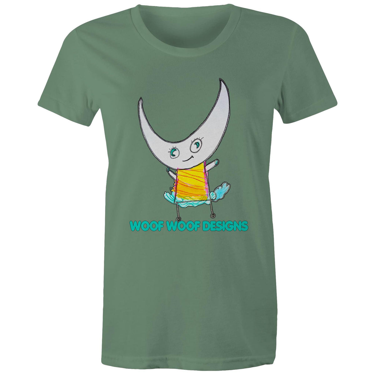 Swedee artwork by Sikiraa on women’s as colour maple tee, Sage