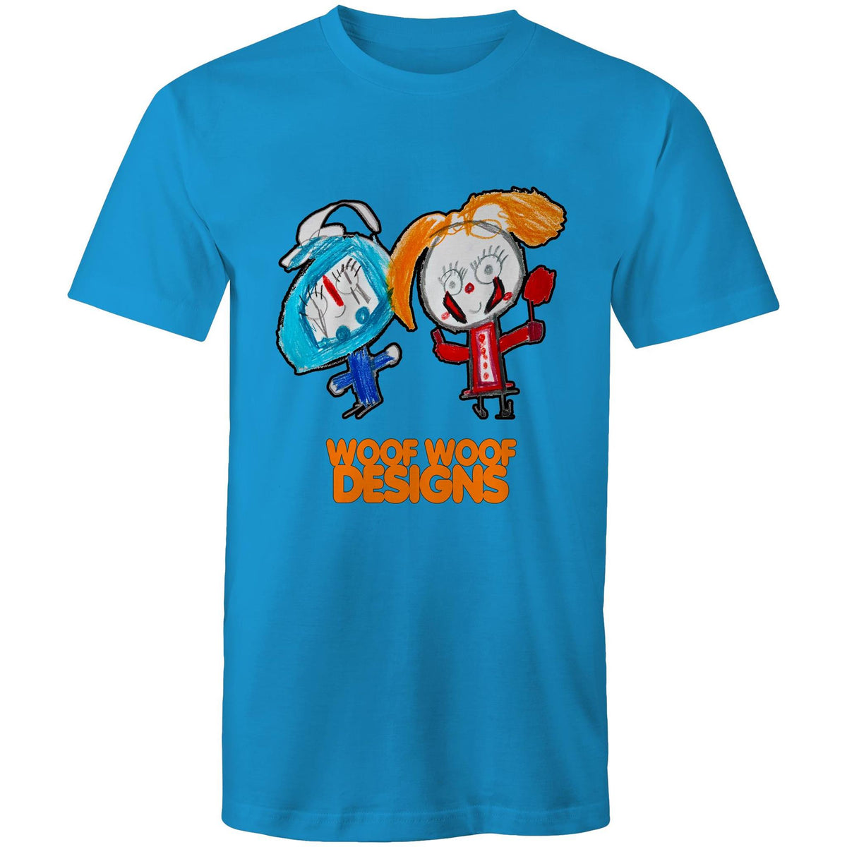 Hokey & Penny artwork by Sikiraa on men’s as colour staple t-shirt, Arctic Blue