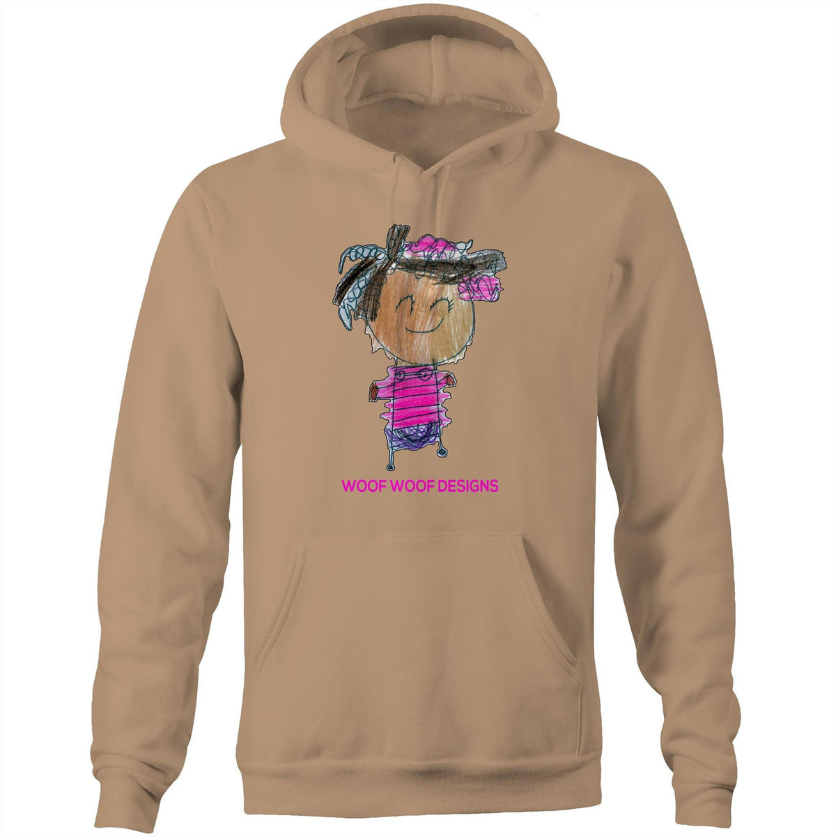 Party Siki artwork by Sikiraa on as colour stencil hoodie, Tan