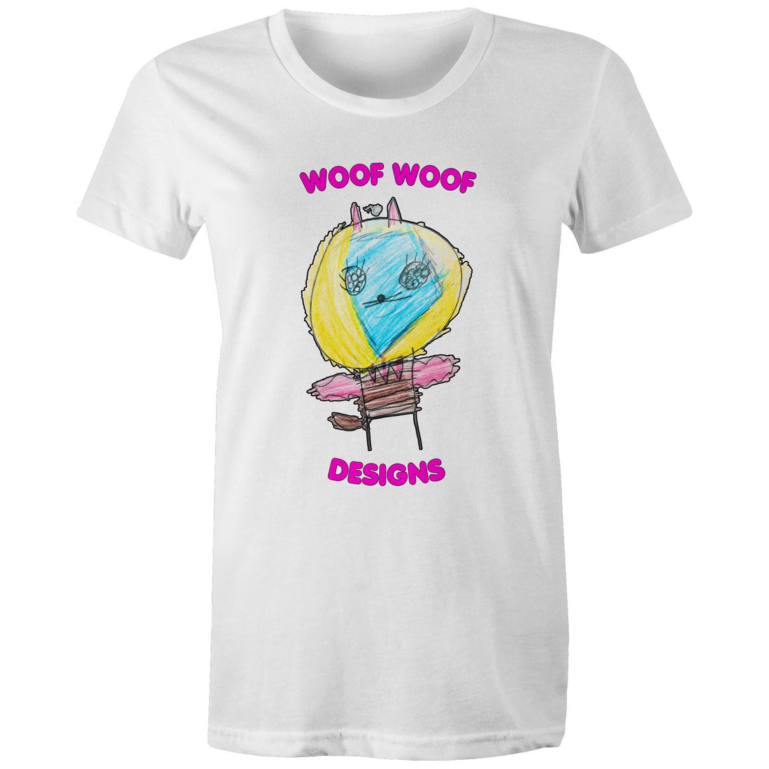 Space Ranger Cat artwork by Sikiraa on women’s as colour maple tee, White