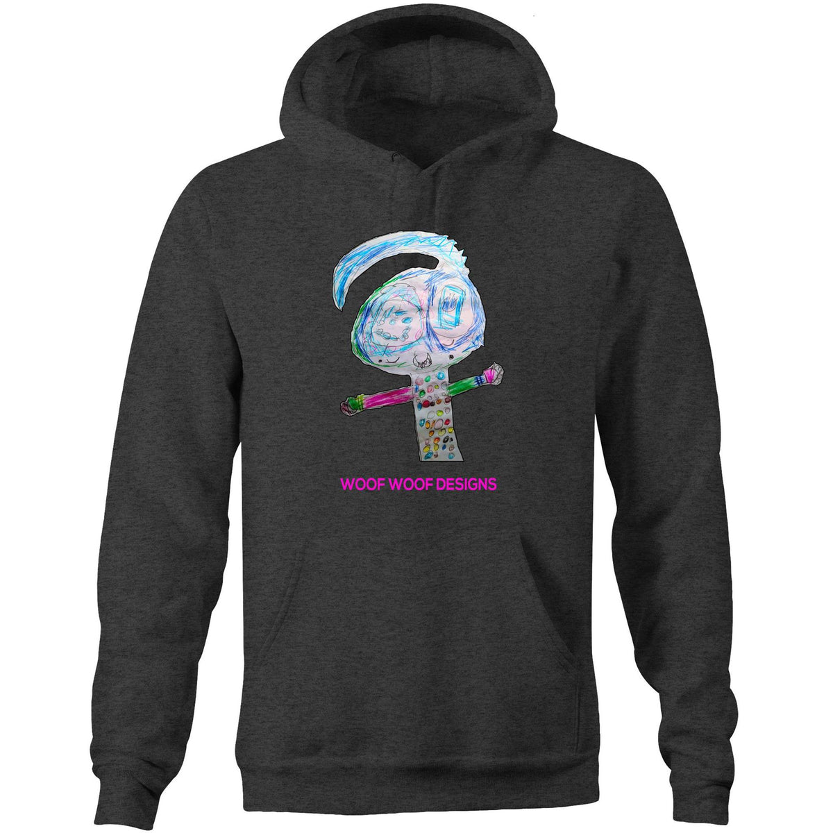Spotty artwork by Sikiraa on as colour stencil hoodie, Asphalt Marle
