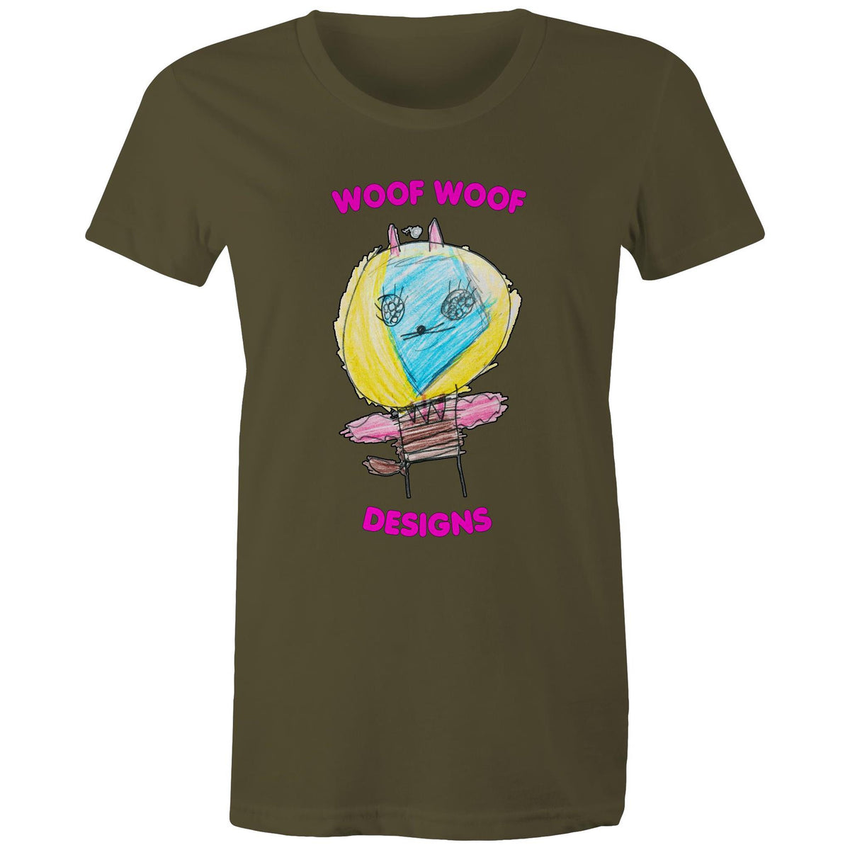 Space Ranger Cat artwork by Sikiraa on women’s as colour maple tee, Army