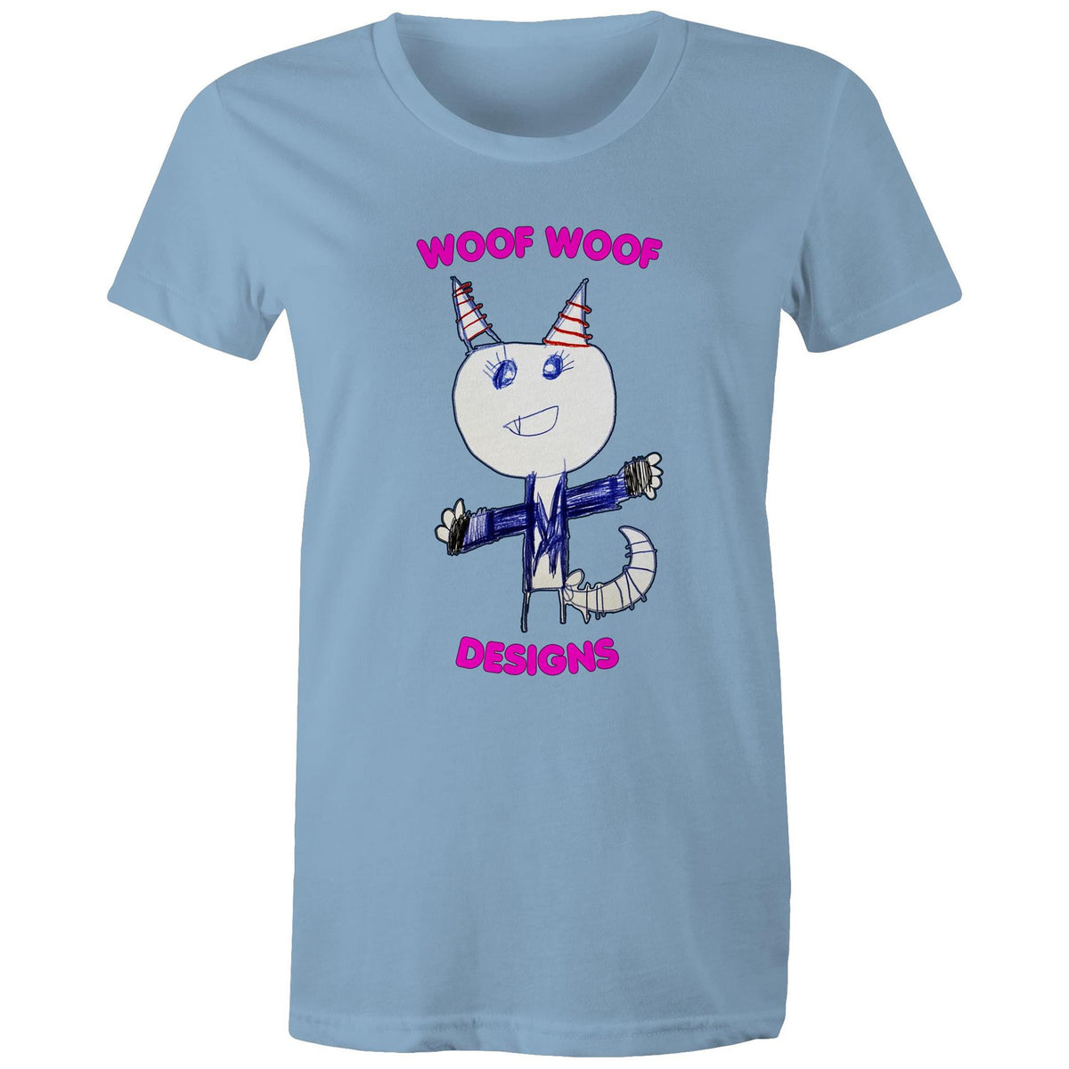 Knowy artwork by Sikiraa on women’s as colour maple tee, Carolina Blue
