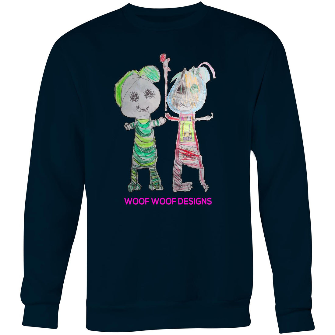 Narni & Robo artwork by Sikiraa on as colour united sweatshirt, Navy