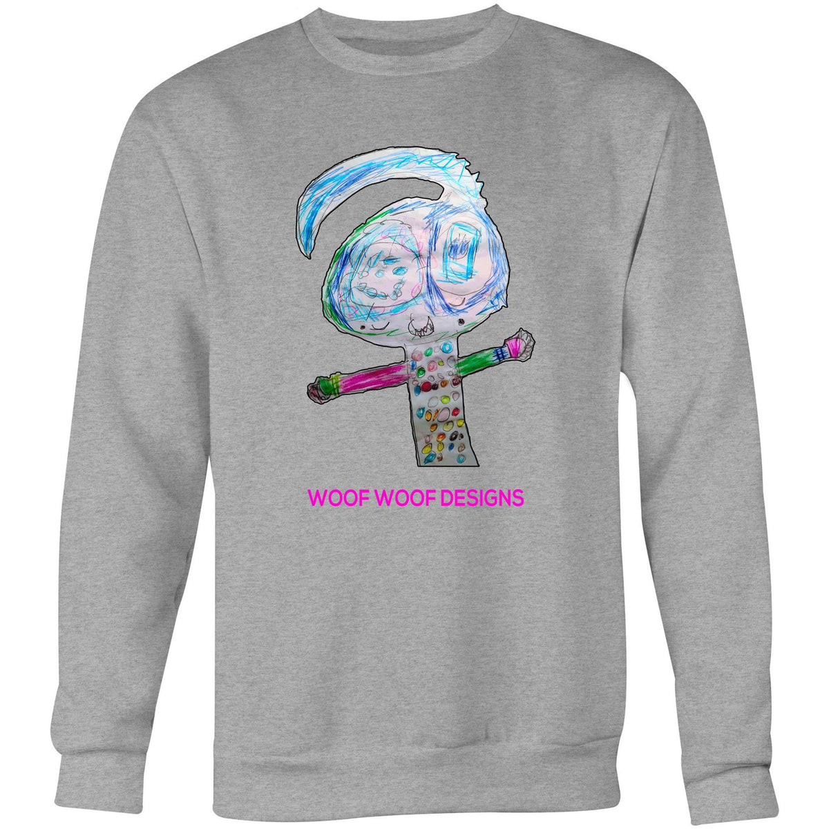 Spotty artwork by Sikiraa on as colour united sweatshirt, Grey Marle