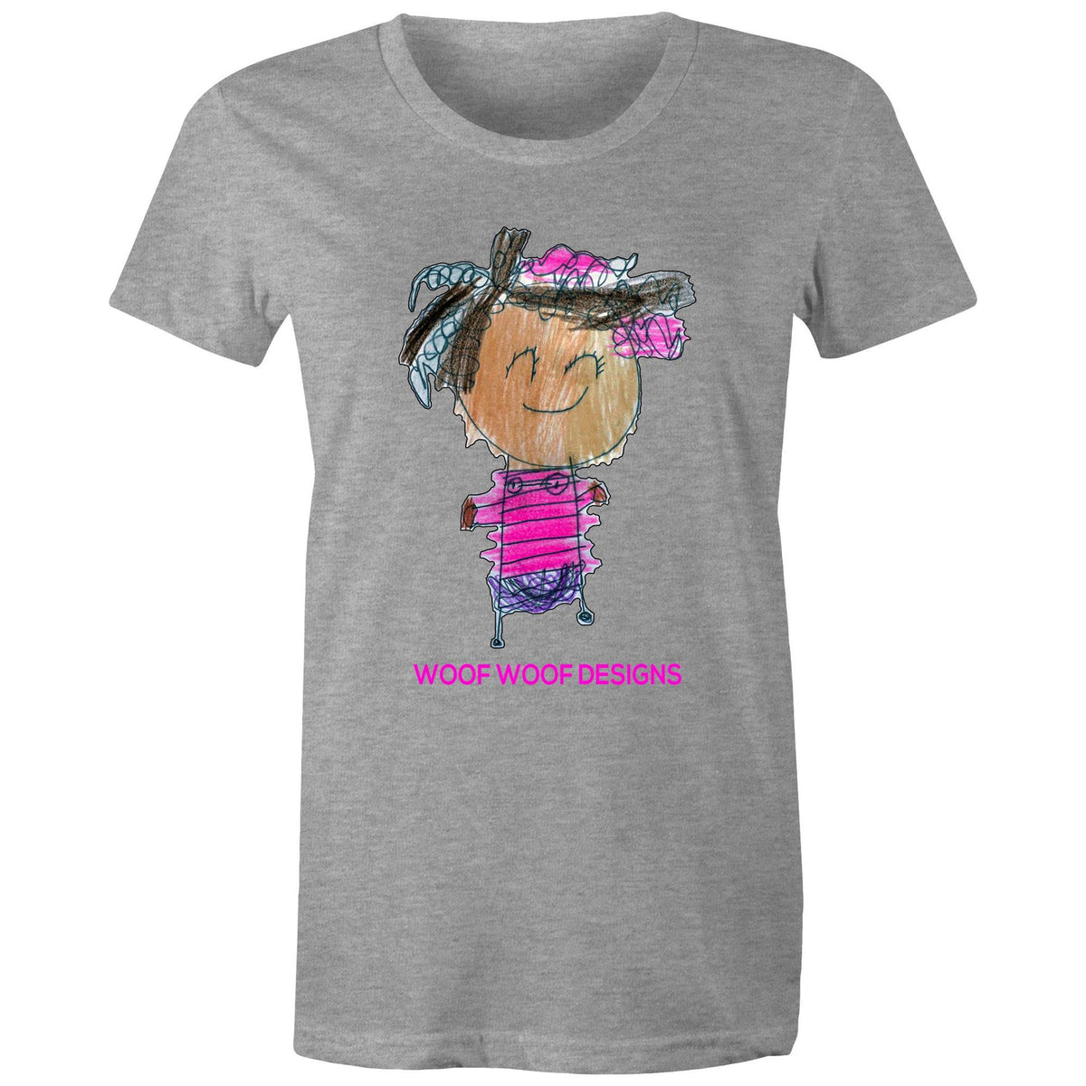 Party Siki artwork by Sikiraa on women’s as colour maple tee, Grey Marle